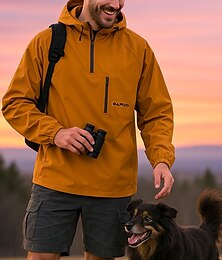 abordables -Hombre Chaqueta para senderismo chaqueta impermeable Sudadera con media cremallera Al aire libre Impermeable Resistente al Viento Trajes de senderismo Ropa de senderismo Primavera Otoño Chaqueta Caza
