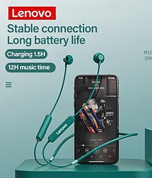 זול -אוזניות lenovo sh1 עם רצועת צוואר בתוך האוזן bluetooth5.0 ספורט סטריאו עמיד למים עבור אפל סמסונג huawei xiaomi mi ריצה כושר טלפון נייד