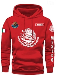 abordables -Hombre Sudadera Negro Rosa Rojo Azul Piscina Verde Trébol Con Capucha Graphic Bandera Bolsillo Correa Bolsillo delantero Deporte Diario Festivos Poliéster Ropa de calle Gráfico Casual Otoño Invierno