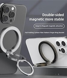 economico -Supporto magnetico per telefono con motivo in fibra di carbonio bifacciale, supporto per cellulare MagSafe, supporto per cellulare, impugnatura Tok