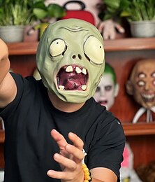levne -Zombie předvečer Všech svatých Maska Rostliny vs zombie Horor Strašidelný Full face Dospělé Pánské Dámské Unisex předvečer Všech svatých Výkon Párty Jednoduché Halloweenské kostýmy Oblékněte se
