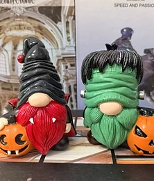 Недорогие -Фигурка гнома из смолы на Хэллоуин, украшение в виде тыквенного гнома для дома, офиса, сада, прочная статуэтка из смолы, уникальная идея для подарка