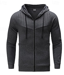 economico -Per uomo Felpa con cappuccio Felpa con cappuccio a zip intera Nero Rosso Blu Grigio Con Cappuccio Semplice Patchwork Sport & Outdoor Casuale Quotidiano Streetwear Cool Abbigliamento Sportivo