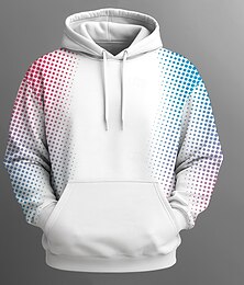 abordables -Hombre Geométrico Sudaderas Sudadera Sudadera Sudadera con capucha Cuello Barco Moda Impresión 3D Festivos Ropa de calle Negro Blanco Correa 3D Otoño Invierno Diseñador