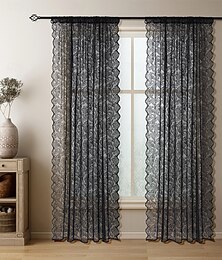 billige -gardingardiner franske vintage blonde transparente gardiner - dekorative personverngardiner for stuen &soverom, romdeler