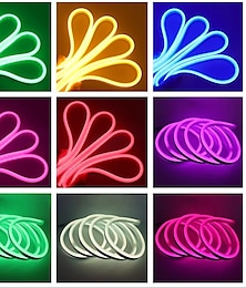 abordables -20m 65.6ft impermeable led neón tubo cuerda tira luz smd 2835 flexible para exterior halloween navidad iluminación decorativa ac220v-240v