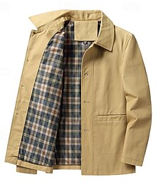 economico -Per uomo Giacca Leggera Giacca da camionista Giacca da Esterno Giacca Estiva Abbigliamento quotidiano Moda da Lavoro Antivento Bottoni Tasca interna Primavera Autunno Semplice Elegante Affari