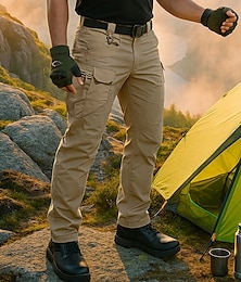 baratos -Homens Calças de Combate Calça Cargo Calças Táticas Ao ar livre Normal Prova-de-Água A Prova de Vento Calças Bolsos Cáqui Acampar e Caminhar Corrida S M L XL XXL
