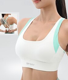 お買い得  -女性用 ヨガブラ 戦車 ピラティスブラ 下着 高いサポート 高通気性 クロスバック 単色/無地 スポーツ アクティブウェア ブラック ホワイト ジム ピラティス ランニング