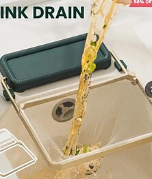 お買い得  -キッチンシンクコーナー排水ストレーナー、50個のフィルター付き、シンク用食品廃棄物フィルターホルダー、コーヒーかすキャッチャー、詰まり防止メッシュバッグ