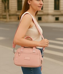 economico -Per donna Borsa a tracolla Borsa a tracolla Borse a Spalla Nylon Casuale Casual Quotidiano Cerniera Tasche Multiple Grande Capacità Leggero Tinta unica Grigio scuro Nero Rosa