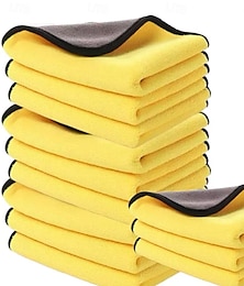 billiga -10-pack förtjockade mikrofiberrengöringsdukar, återanvändbara biltvättdukar, ultraabsorberande torra trasor för bilvård och köksbruk