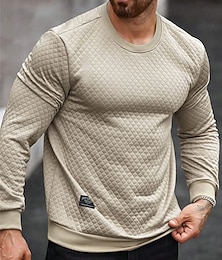 levne -Pánské Mikina Černá Khaki Tmavě šedá Kávová Tričkový Bez vzoru Žakár Sporty a outdoor Denní Dovolená Polyester Šik ven Základní Na běžné nošení Jaro Podzim Oblečení Mikiny s kapucí Mikiny Dlouhý rukáv