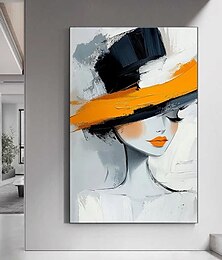 お買い得  -女の子の油絵 手描きの女性 抽象キャンバスアート 油絵 女の子の油絵 リビングルーム 寝室 ホームデコレーション ウォールアート テクスチャのある女の子の人物画