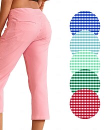 preiswerte -Damen Golfhose Capri Yan rosa schwarz rot Hose / Hose Damen Golfkleidung Kleidung Outfits tragen Bekleidung