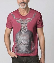 economico -Oktoberfest Cervo T-shirt Maglietta Lederhosen Match bavarese Monaco Tedesco Grafico Per Per uomo Adulti Carnevale Birra Oktoberfest Stampa 3D Feste