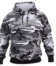 baratos -Homens Moletom Vermelho Roxo Laranja Verde Cáqui Com Capuz Côr Camuflagem Bolsos Desportos e Ar livre Diário Feriado Poliéster Roupa de rua Básico Casual Outono Inverno Roupa Moletons Moletons