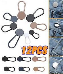 זול -12 יחידות מאריכי כפתורי ג'ינס מתכווננים, מגדילי כפתורי מותן לגברים ולנשים, אביזרי הארכת מותן למכנסיים