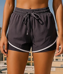 voordelige -Dames Hardloopshorts met panty's Trainingsshorts 2 in 1 Trekkoord Hoge taille Kleding Onderlichaam Sportkleding Sportschool Training Elastisch Ademend Sportschooltraining Voor buiten Hardlopen