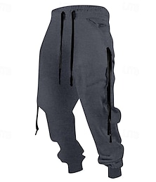 abordables -Homme Joggings Pantalon Jogger Pantalons Avec Poches Taille Élastique Cordon de serrage Uni Confort Sport en Plein Air Quotidien Mode Occasionnel Noir Vin Micro-Élastique