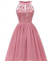 ieftine -Pentru femei Rochii Midi Rochie de dantela Rochie de Cocktail Rochie pentru invitata de nunta Șifon Elegant Modă Modern În aer liber Petrecere cu cocktail Fit regulat Simplu Fără manșon Gâtul halter