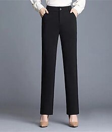 economico -Per donna Pantaloni Eleganti Pantaloni Dritto Moda Streetwear Lunghezza intera Misura del girovita medio Semplice Tasca Traspirabilità Confortevole Micro-elastico Streetwear Abbigliamento quotidiano