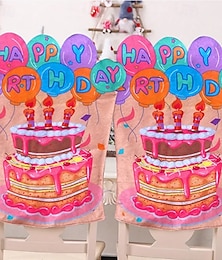 economico -Coprisedie per feste di compleanno per bambini - coprisedie decorativi elasticizzati monoblocco per sedie da festa, accessori per hotel o eventi, divertenti &set di sedie e tavolo da festa