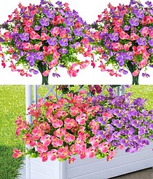 economico -12 mazzi di fiori artificiali da esterno, multicolore, viola del pensiero, resistenti ai raggi UV, piante finte in plastica anti-scolorimento, per fioriere, verande, fioriere, porte d'ingresso,