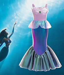 levne -Malá mořská víla Pohádka Princeznovské Ariel Šaty Kostým Malá mořská víla Postavy z pohádek Filmové kostýmy for Dívčí Dětské předvečer Všech svatých Karneval Světový den knihy Výkon Oblékání na