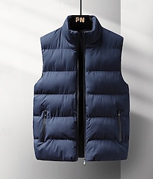 abordables -Hombre Chaleco para senderismo Chaleco acolchado Sin Mangas Chaleco Al aire libre Mantiene abrigado Invierno Bolsillo Poliéster Borgoña Azul Gris Caza Pesca Escalada