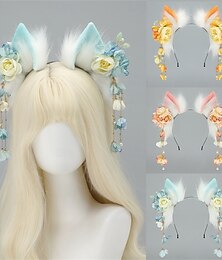 olcso -kézzel készített róka és farkas fülek fejpánt – lolita stílusú cosplay kiegészítők hanfuhoz, ősi kínai jelmezekhez, kansasi harmóniához és konferenciákhoz való szerepjátékhoz