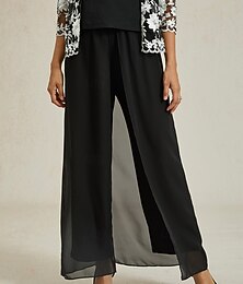 economico -Per donna Culotte Gamba Larga Elegante Vacanza Moda Lungo Vita Alta Nero Estate Primavera Autunno