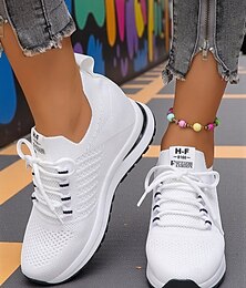olcso -Női rejtett sarkú flyknit tornacipő, sportos stílus merész csíkokkal, tökéletes mindennapi viseletre, sétáláshoz és hétköznapi kirándulásokhoz