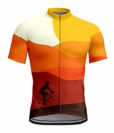 baratos -Homens Camisa com Calça Bretelle Calça com Camisa para Ciclismo Camisa para Ciclismo Manga Curta Moto Camisa / Roupas Para Esporte Blusas com 3 bolsos traseiros Resistente a UV Secagem Rápida Zíper