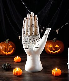 levne -Halloweenská hororová pryskyřičná sochařská dekorace, figurky mumie, strašidelné dýně, čarodějnice a umělé končetiny pro vystavení na stole, strašidelná umělecká dekorace na halloweenské večírky a