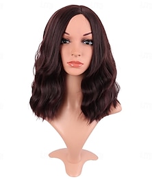 economico -Parrucca sintetica per cosplay, anime, capelli corti, ricci, ondulati, da 14 pollici/35 cm, per feste di Halloween