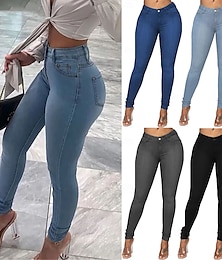 economico -Per donna Pantaloni Eleganti Collant Collant Atletico Lunghezza intera Naturale Semplice Comodo Sollevamento glutei Controllo addominale Yoga Casual Quotidiano Nero Blu scuro Grigio Azzurro Primavera