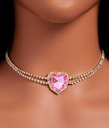 billige -Choker Halskjede Rhinstener Dame Mote søt stil Tofargede Søtt Bryllup Halvsirkel Halskjeder Til Bryllup Fest Daglig