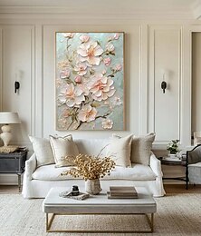 abordables -peintures à l'huile faites à la main décoration murale peinture abstraite au couteau peinte à la main fleurs pour la décoration intérieure cadre tendu peinture suspendue/toile roulée (sans cadre)