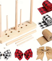 halpa -rusetinvalmistustyökalu nauha-askartelutarvikkeille - tukkimateriaalista valmistettu rusetinvalmistustyökalusarja 9 kpl - sileäviivainen puinen rusetinvalmistustyökalu nauhaseppeleiden ja rusettien