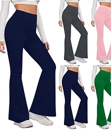 abordables -Femmes Jambe large Chinos Occasionnel Longueur mollet Naturel Uni in in france they say Pontalon wide leg Confortable Respirabilité Décontracté Quotidien Noir Blanche Jaune Rose Printemps Automne
