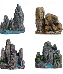levne -Dekorace z pryskyřičné skalky, realistická mini krajinářská vodopádová ozdoba pro rybník, akvarijní eko dekorace nádrže, socha