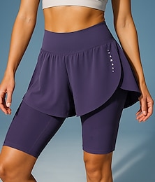 voordelige -Dames Hardloopshorts met panty's Trainingsshorts 2 in 1 Hoge taille Kleding Onderlichaam Sportkleding Sportschool Training Sneldrogend Ademend Sportschooltraining Voor buiten Hardlopen Strakke pasvorm