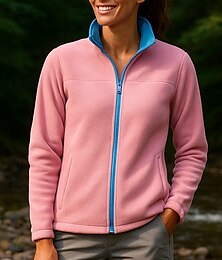 abordables -Mujer Chaqueta para exteriores Chaqueta para senderismo Chaqueta de lana Invierno Al aire libre Térmico Templado Camiseta Negro Rosa Rojo Azul Morado