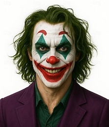 economico -Parrucca corta calva bob riccia verde scuro joker per uomini adulti cosplay anime parrucche di Halloween parrucche per la festa di San Patrizio