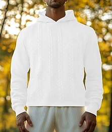 economico -Per uomo Felpa con cappuccio in pile Nero Bianco Blu marino Grigio chiaro Grigio scuro Con Cappuccio Semplice Patchwork Sport & Outdoor Casuale Quotidiano Streetwear Cool Abbigliamento Sportivo