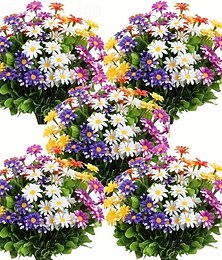 economico -10 fiori artificiali da esterno, decorazioni floreali in plastica, bouquet di margherite artificiali resistenti ai raggi UV, arbusti di fiori artificiali per casa, hotel, ufficio, feste di matrimonio,