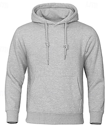 billige -Herre Hattetrøje Svart Hvit Gul Rosa Vin Med hette عادي Lomme Sport & Utendørs Daglig Ferie Polyester Gatemote Grunnleggende Fritid Vår Høst Klær Gensere Gensere