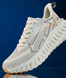 お買い得  -男性用ホワイトアスレチックスニーカー - スタイリッシュなデザインの軽量ランニングシューズ。ジム、スポーツ、日常のアクティビティに最適です。