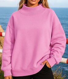 halpa -Naisten Fleece-collegepaita Pusero Pitkähihainen Topit Urheilu- ja treenivaatteet Yhtenäinen Pidä lämpimänä Tuulenkestävä Vaellus Treenata Juoksu Urheiluasut Urheiluvaatteet Musta Valkoinen Pinkki